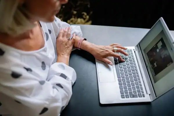Image of woman attending online mediation Stockport services from Barker Mediation