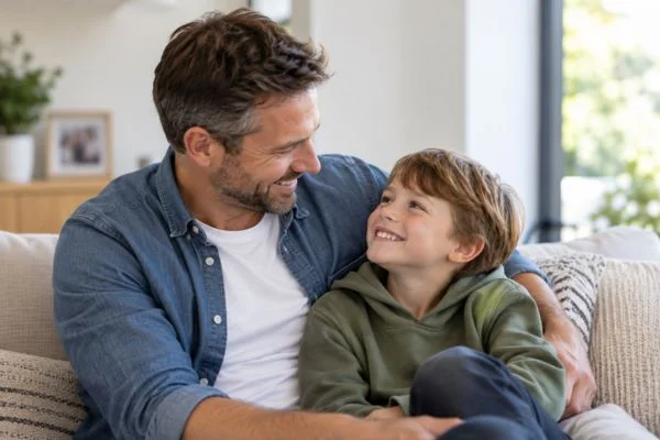 father and child happy - child maintenance mediation Stockport